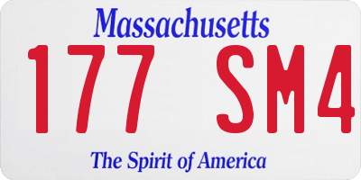 MA license plate 177SM4
