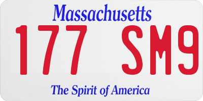MA license plate 177SM9