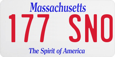 MA license plate 177SN0