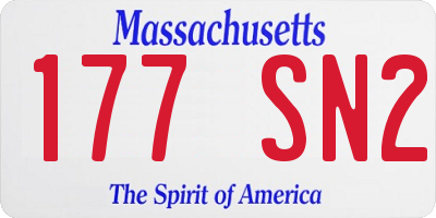 MA license plate 177SN2