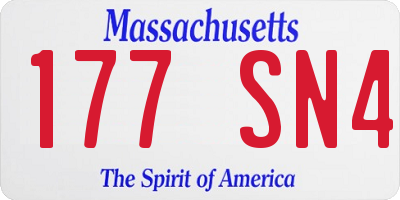 MA license plate 177SN4