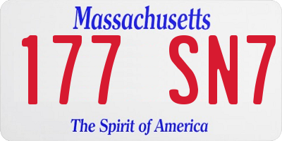 MA license plate 177SN7