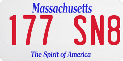 MA license plate 177SN8