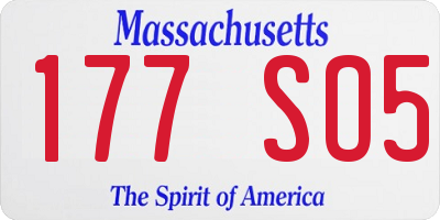 MA license plate 177SO5