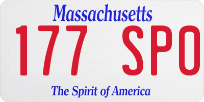MA license plate 177SP0