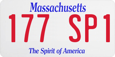 MA license plate 177SP1