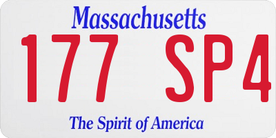 MA license plate 177SP4