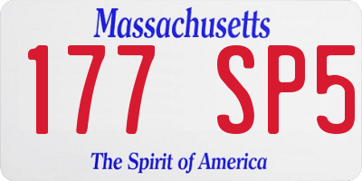 MA license plate 177SP5