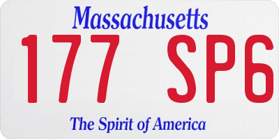 MA license plate 177SP6