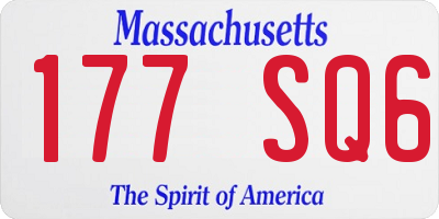 MA license plate 177SQ6