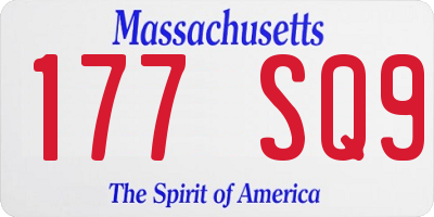 MA license plate 177SQ9