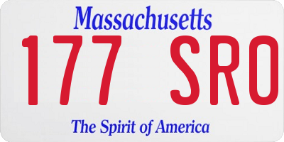 MA license plate 177SR0