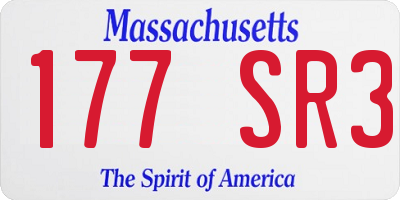 MA license plate 177SR3