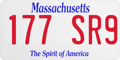 MA license plate 177SR9