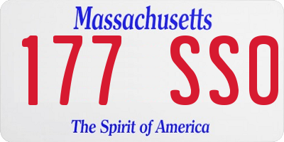 MA license plate 177SS0