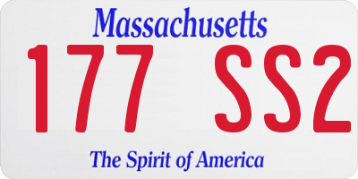 MA license plate 177SS2