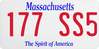 MA license plate 177SS5