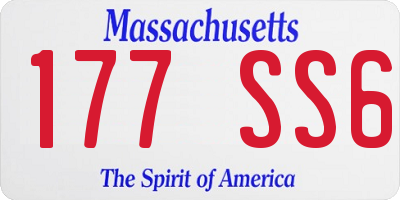 MA license plate 177SS6