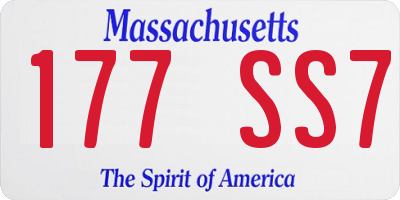 MA license plate 177SS7