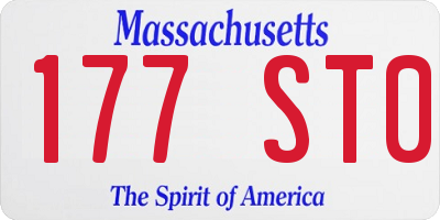 MA license plate 177ST0
