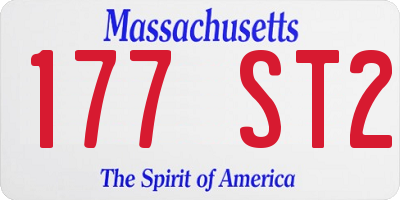 MA license plate 177ST2