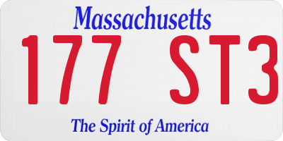 MA license plate 177ST3