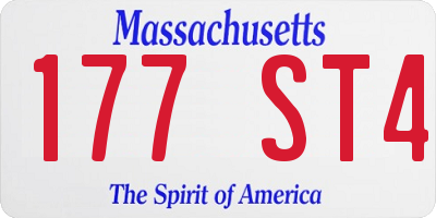 MA license plate 177ST4