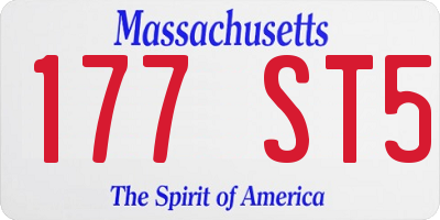 MA license plate 177ST5