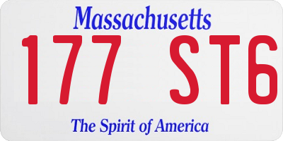 MA license plate 177ST6