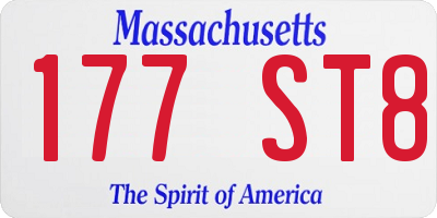 MA license plate 177ST8