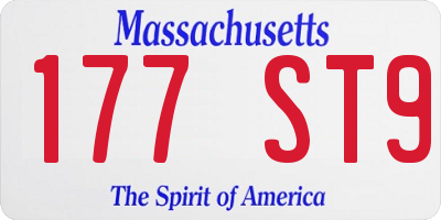 MA license plate 177ST9