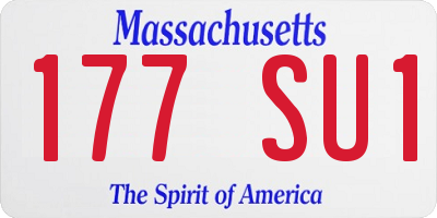 MA license plate 177SU1