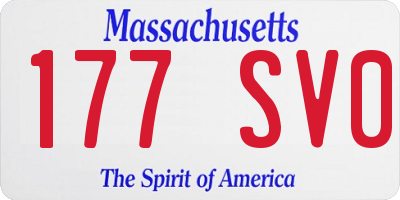 MA license plate 177SV0