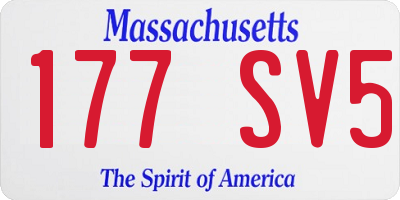 MA license plate 177SV5