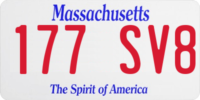 MA license plate 177SV8
