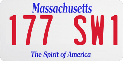 MA license plate 177SW1