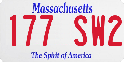 MA license plate 177SW2