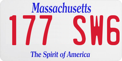 MA license plate 177SW6