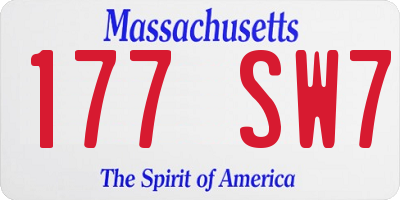 MA license plate 177SW7