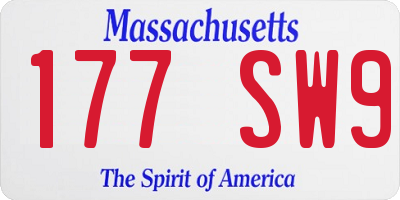 MA license plate 177SW9
