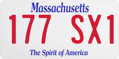 MA license plate 177SX1