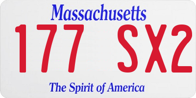 MA license plate 177SX2