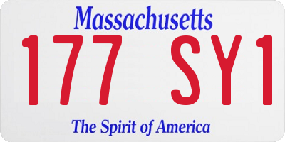 MA license plate 177SY1