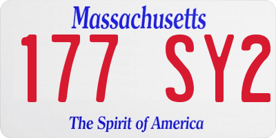 MA license plate 177SY2