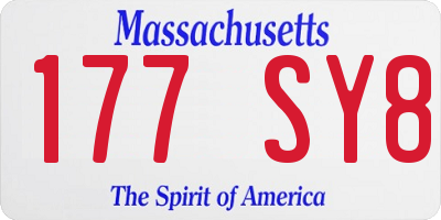 MA license plate 177SY8