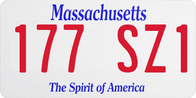 MA license plate 177SZ1