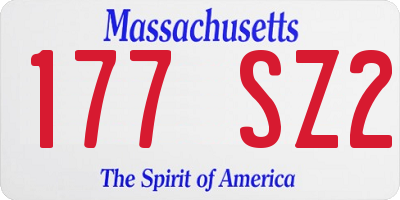 MA license plate 177SZ2