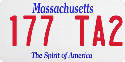 MA license plate 177TA2