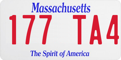 MA license plate 177TA4