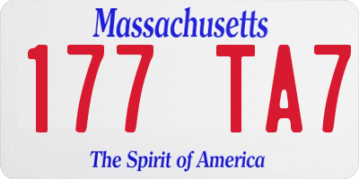 MA license plate 177TA7